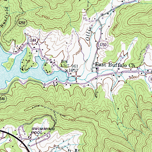 Topographic Map of Ollie Creek, NC