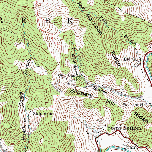 Topographic Map of Ollis Cemetery, NC