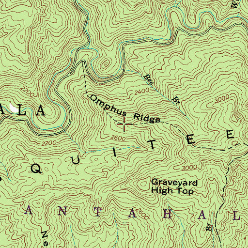 Topographic Map of Omphus Ridge, NC