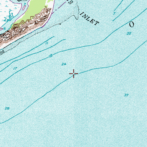 Topographic Map of Onslow Bay, NC