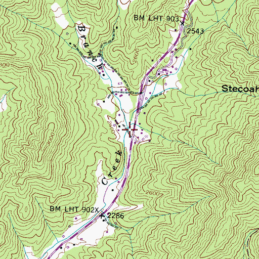 Topographic Map of Orr Branch, NC
