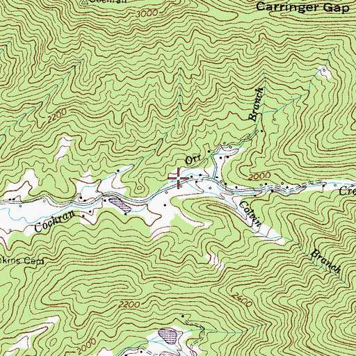 Topographic Map of Orr Branch, NC
