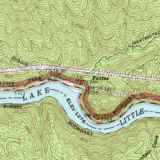 Topographic Map of Orr Cemetery, NC