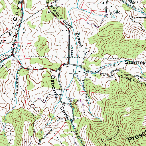 Topographic Map of Osborne Cove, NC