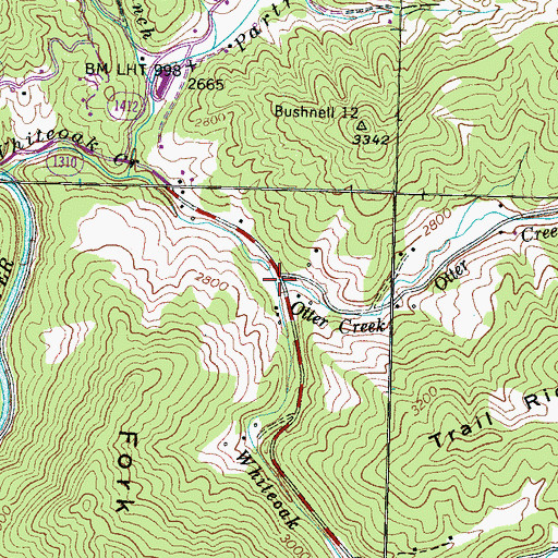 Topographic Map of Otter Creek, NC