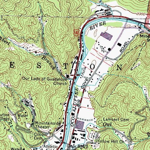 Topographic Map of Our Lady of Guadalupe Church, NC