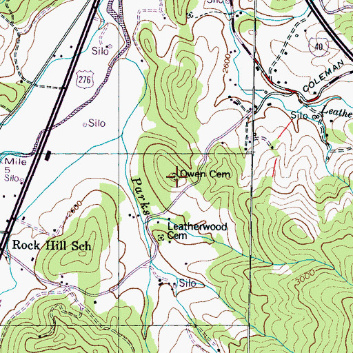 Topographic Map of Owen Cemetery, NC