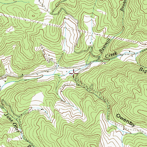 Topographic Map of Owenby Cove, NC