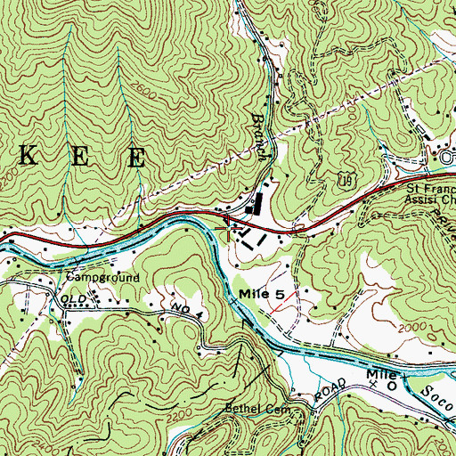 Topographic Map of Owl Branch, NC
