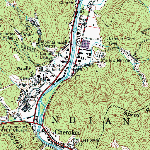 Topographic Map of Owl Branch, NC