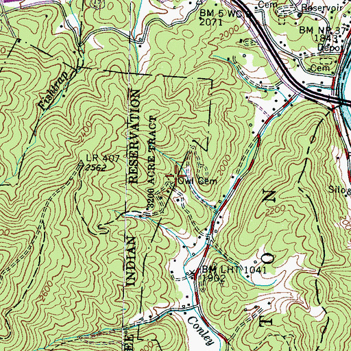 Topographic Map of Owl Cemetery, NC
