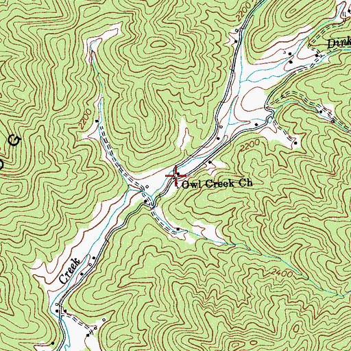 Topographic Map of Owl Creek Church, NC