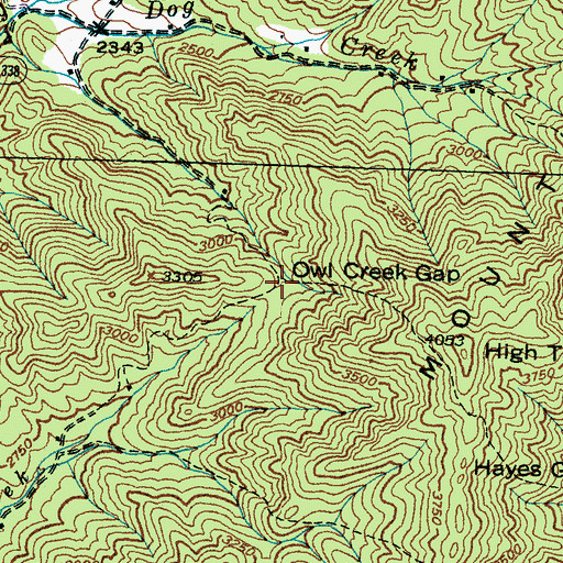 Topographic Map of Owl Creek Gap, NC