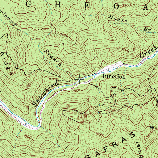 Topographic Map of Owlcamp Branch, NC