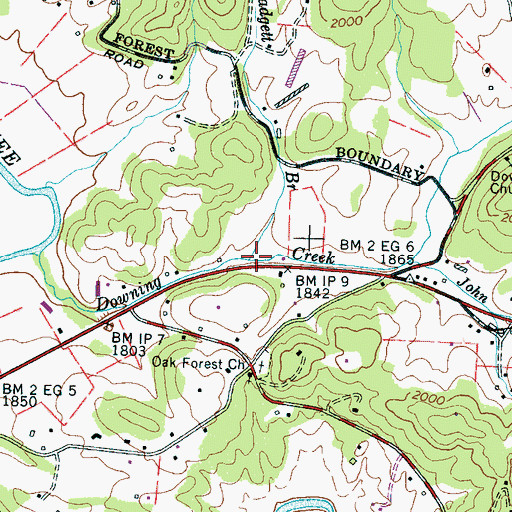 Topographic Map of Padgett Branch, NC
