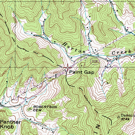 Topographic Map of Paint Gap, NC