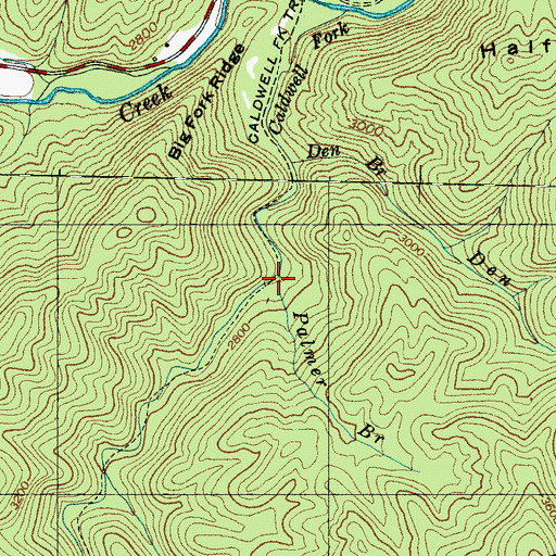 Topographic Map of Palmer Branch, NC