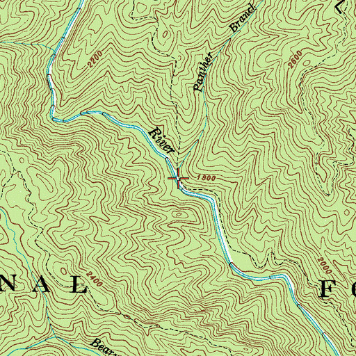 Topographic Map of Panther Branch, NC