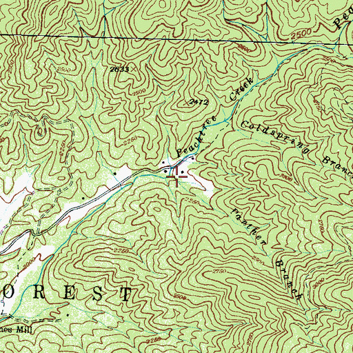 Topographic Map of Panther Branch, NC