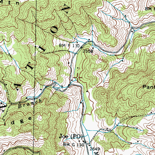 Topographic Map of Panther Branch, NC