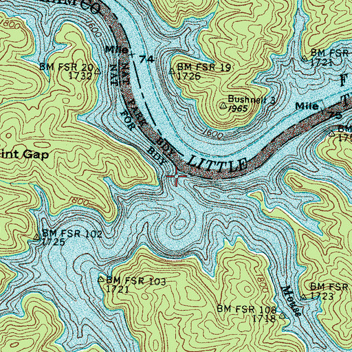 Topographic Map of Panther Creek, NC