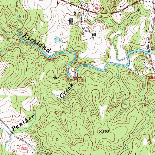 Topographic Map of Panther Creek, NC