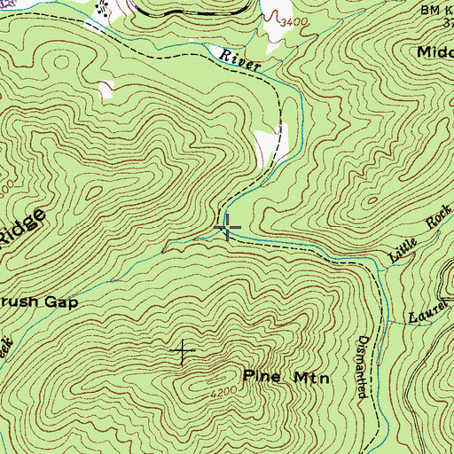 Topographic Map of Park Creek, NC