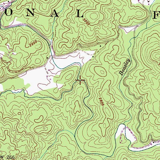 Topographic Map of Parker Creek, NC