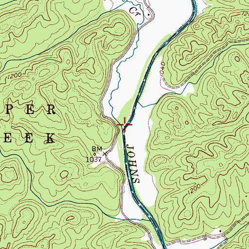 Topographic Map of Parks Creek, NC