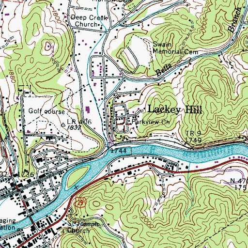 Topographic Map of Parkview Church, NC