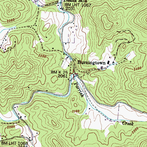 Topographic Map of Parrish Creek, NC