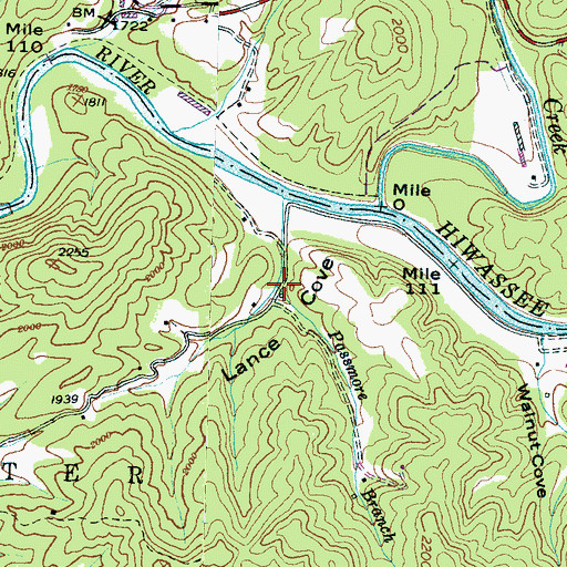 Topographic Map of Passmore Branch, NC