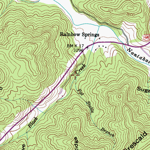 Topographic Map of Pat Stable Branch, NC