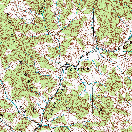 Topographic Map of Pate Creek, NC