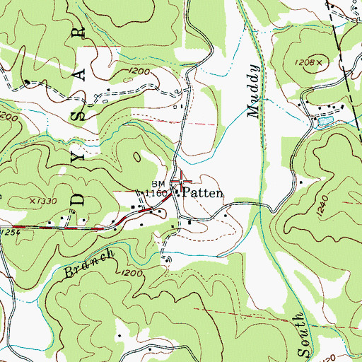 Topographic Map of Patten, NC