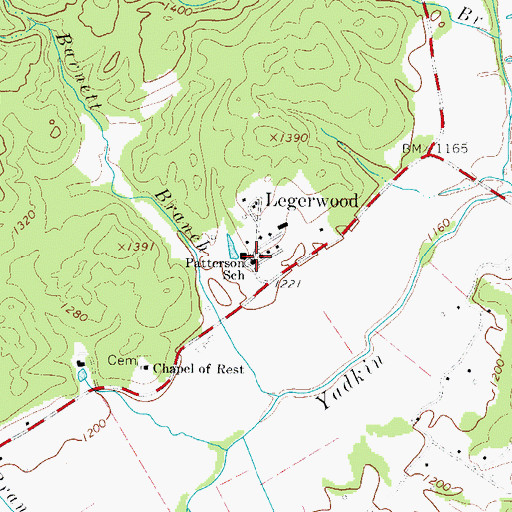 Topographic Map of Patterson School, NC