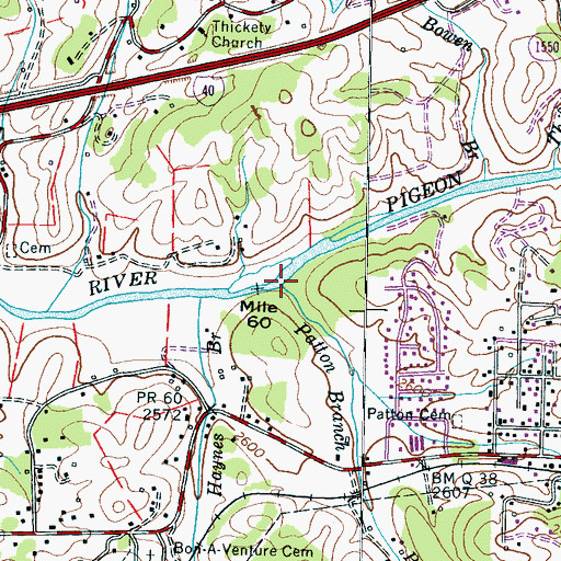Topographic Map of Patton Branch, NC