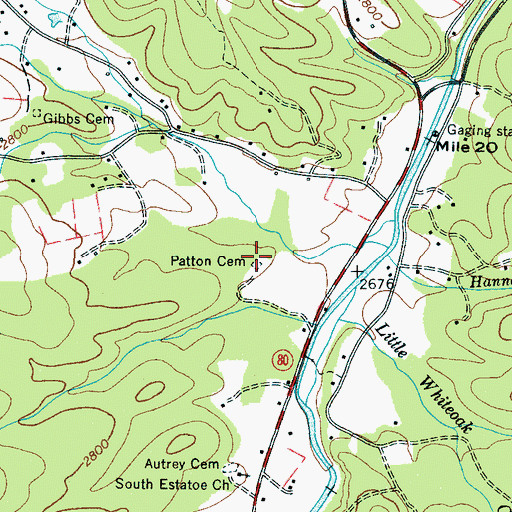 Topographic Map of Patton Cemetery, NC