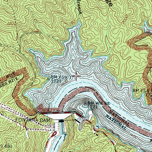 Topographic Map of Payne Branch, NC
