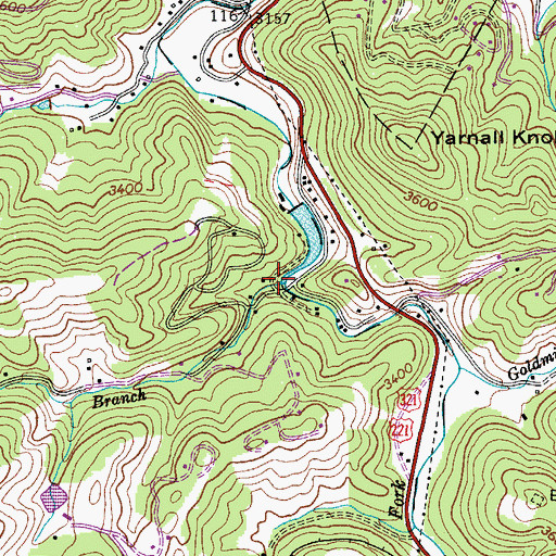 Topographic Map of Payne Branch, NC