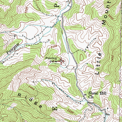 Topographic Map of Payne Cemetery, NC
