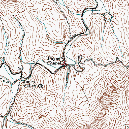 Topographic Map of Payne Chapel, NC