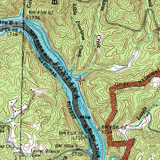 Topographic Map of Peachtree Creek, NC