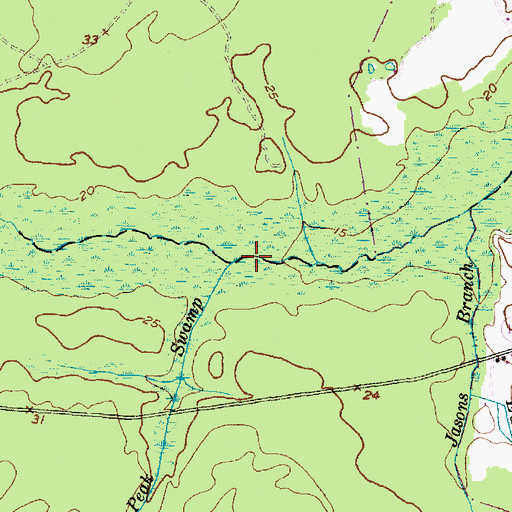 Topographic Map of Peak Swamp, NC