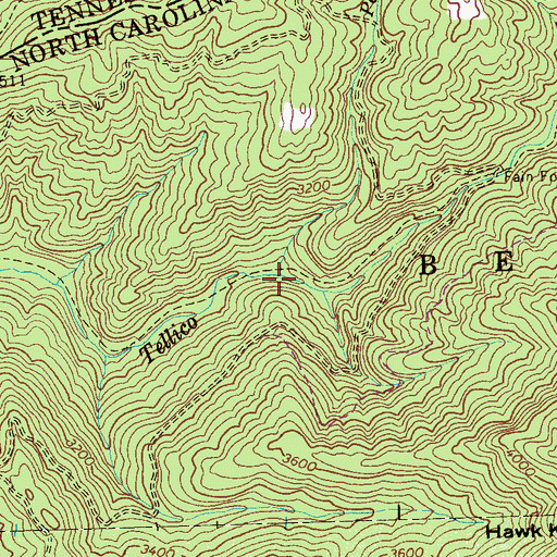 Topographic Map of Peckerwood Creek, NC