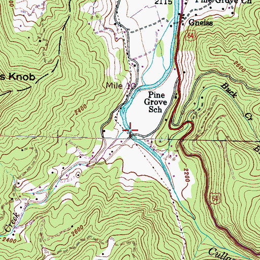Topographic Map of Peeks Creek, NC