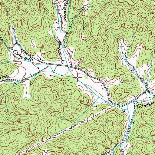 Topographic Map of Peewee Branch, NC