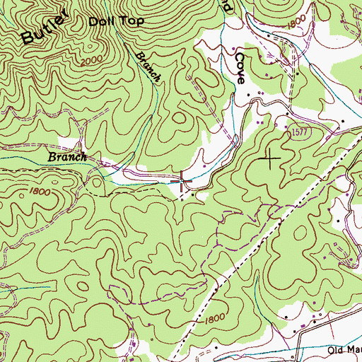 Topographic Map of Penland Cove, NC
