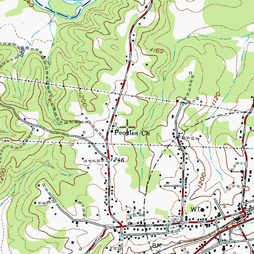Topographic Map of Peoples Church, NC