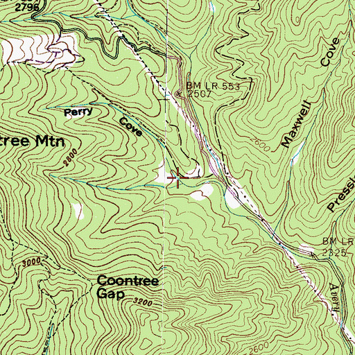 Topographic Map of Perry Cove, NC